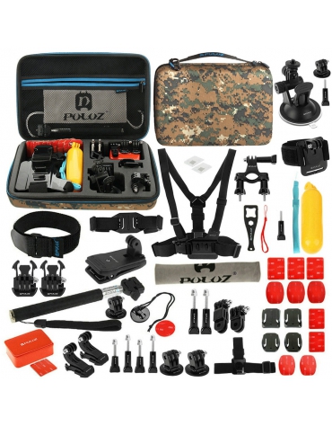 Gopro Accessoire set camo met 53 accessoires voor GoPro HERO 5 / 4 Sessie / 4 / 3+ / 3 / 2 / 1 / 