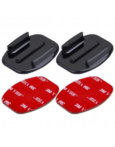 2 Vlakke Mounts + 2 zelfklevende bevestiging Stickers voor GoPro Hero 5 / 4 / 3+ / 3 / 2 / 1