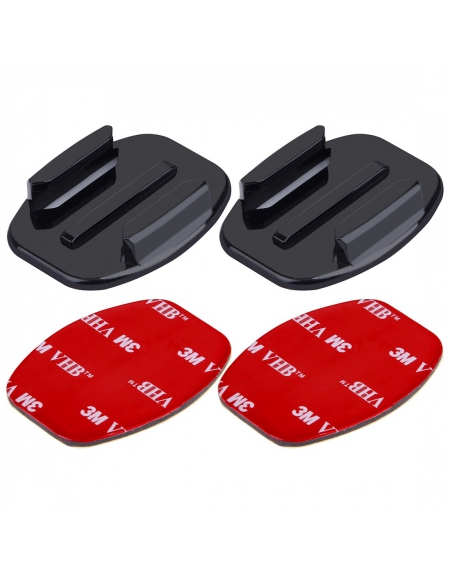 2 Vlakke Mounts + 2 zelfklevende bevestiging Stickers voor GoPro Hero 5 / 4 / 3+ / 3 / 2 / 1