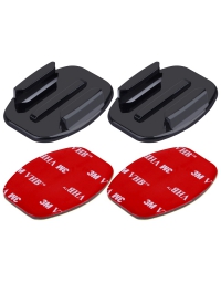 2 Vlakke Mounts + 2 zelfklevende bevestiging Stickers voor GoPro Hero 5 / 4 / 3+ / 3 / 2 / 1