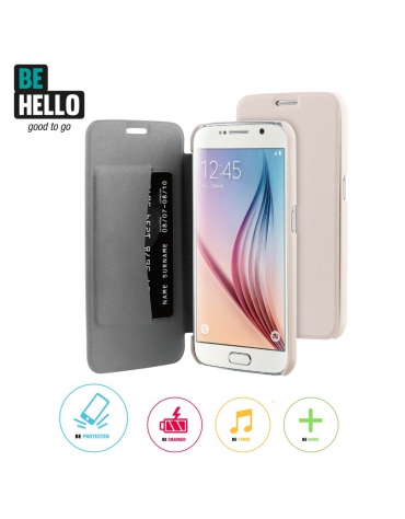 BeHello Samsung Galaxy S6 Book Case Beige