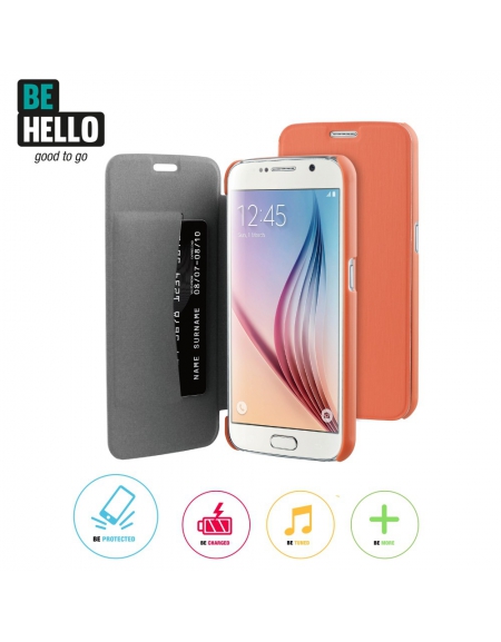 BeHello Samsung Galaxy S6 Book Case Coral