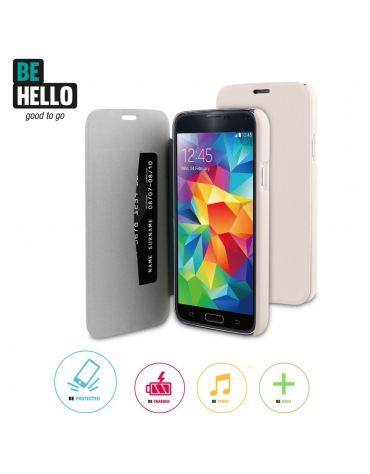 BeHello Samsung Galaxy S5 / S5 Neo Book Case Beige