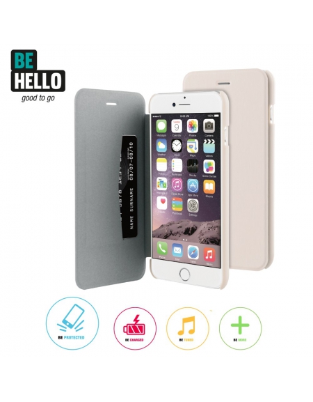 BeHello iPhone 6 Plus / 6S Plus Book Case Beige