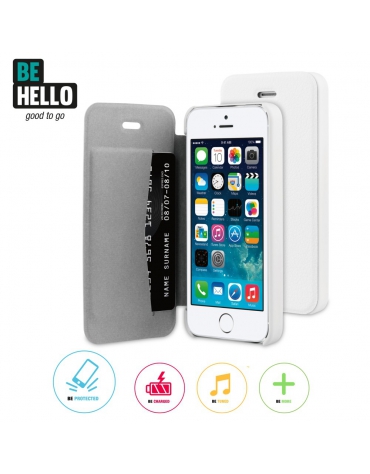 BeHello iPhone 5 / 5S / SE Book Case White