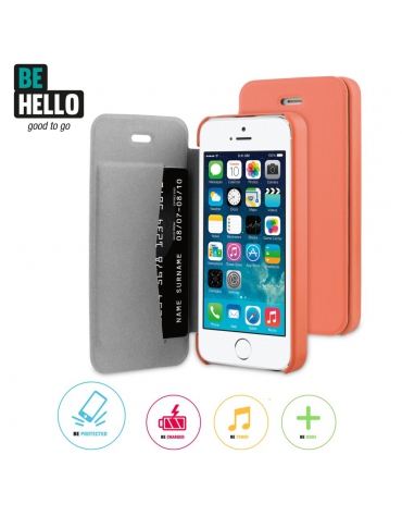 BeHello iPhone 5 / 5S / SE Book Case Coral