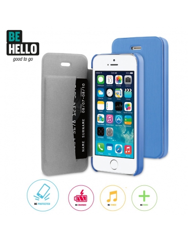 BeHello iPhone 5 / 5S / SE Book Case Blue