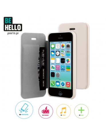BeHello iPhone 5C Book Case Beige