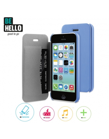 BeHello iPhone 5C Book Case Blue