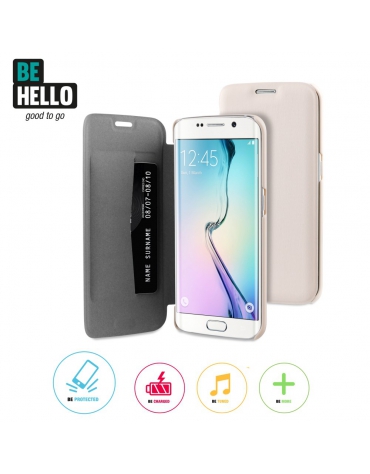 BeHello Samsung Galaxy S6 Edge Book Case Beige