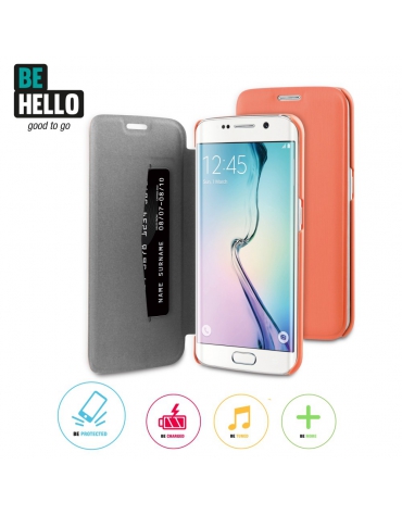 BeHello Samsung Galaxy S6 Edge Book Case Coral