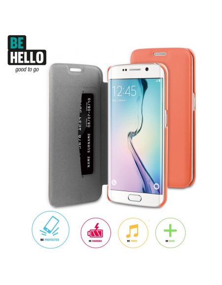 BeHello Samsung Galaxy S6 Edge Book Case Coral