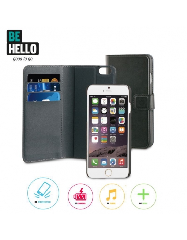 BeHello iPhone 6 / 6S 2-in-1 Wallet Case Black