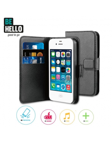BeHello iPhone 4 / 4S Wallet Case Black