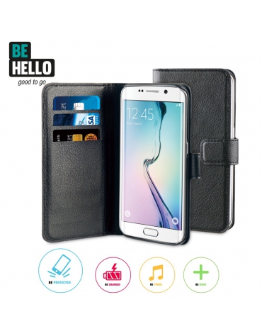 BeHello Samsung Galaxy S6 Edge Wallet Case Black