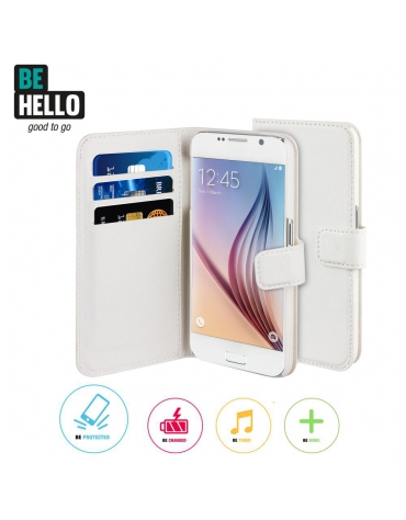 BeHello Samsung Galaxy S6 Edge Wallet Case White