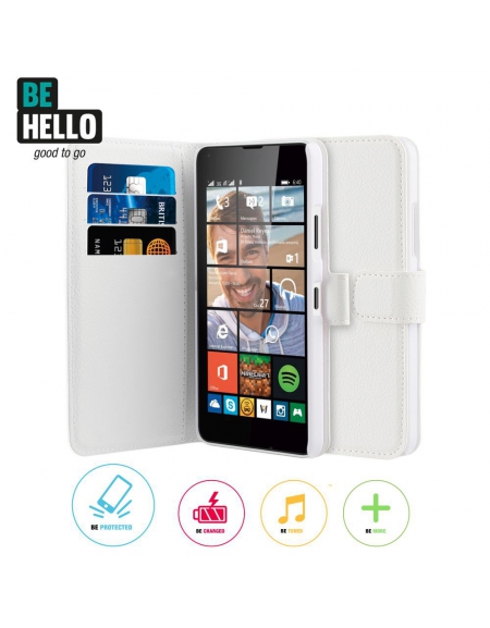 BeHello Microsoft Lumia 640 Wallet Case White