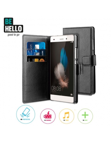 BeHello Huawei P8Lite Wallet Case Black