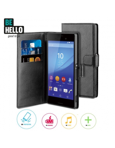 BeHello Sony Xperia M4 Aqua Wallet Case Black